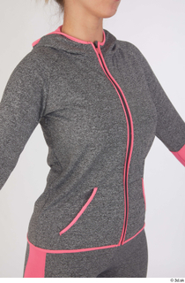 Mia Brown casual dressed grey hoodie sports upper body 0008.jpg